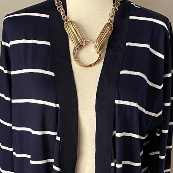 Ann Taylor Lightweight Navy Open Front Cardigan M - Picture 2 of 6